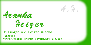 aranka heizer business card